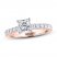 THE LEO Diamond Engagement Ring 1-3/8 ct tw Princess/Round 14K Rose Gold