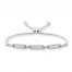 Diamond Bolo Bracelet 1/5 ct tw Sterling Silver/10K Rose Gold