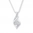 Diamond Necklace 1/10 ct tw Round-cut Sterling Silver