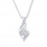 Diamond Necklace 1/10 ct tw Round-cut Sterling Silver