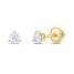 THE LEO Diamond Solitaire Earrings 1/2 ct tw Round-cut 14K Yellow Gold