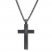 Cross Necklace Black Ion-Plated Stainless Steel 24"