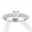 Diamond Engagement Ring 7/8 ct tw Round-cut 14K White Gold