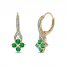 Emerald Earrings 1/15 ct tw Diamonds 10K Yellow Gold