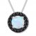 Lab-Created Opal Necklace 3/8 ct tw Diamonds Sterling Silver