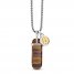 Bulova Tiger's Eye Necklace Stainless Steel 26-28.50"