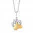 Disney Treasures Lion King Diamond Paw Necklace 1/20 ct tw 10K Yellow Gold/Sterling Silver 17"