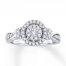 Diamond Engagement Ring 5/8 ct tw Round-cut 10K White Gold