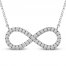 Diamond Infinity Necklace 1/6 ct tw Round-cut 10K White Gold 18"