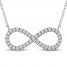 Diamond Infinity Necklace 1/6 ct tw Round-cut 10K White Gold 18"