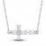 Diamond Cross Necklace 1/15 ct tw Round/Baguette Sterling Silver 18"