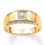 Men's Wedding Band 1/6 ct tw Diamonds 10K Yellow Gold