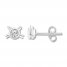 Diamond Solitaire Cat Earrings 1/4 ct tw Round 10K White Gold