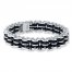 Men's Bracelet Stainless Steel & Rubber 8.5" Length