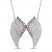 Le Vian Pink Sapphire & Diamond Angel Wings Necklace 1 ct tw 14K Vanilla Gold 18"