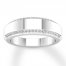 Men's Diamond Wedding Band 1/3 ct tw Round-cut 14K White Gold