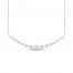 Diamond Fashion Necklace 1/4 ct tw Round-cut 10K White Gold 18"