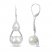 Cultured Pearl & White Topaz Raindrop Earrings Sterling Silver