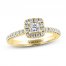 THE LEO Diamond Engagement Ring 5/8 ct tw Princess/Round 14K Yellow Gold