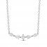 Diamond Necklace 1/3 ct tw Princess/Pear/Marquise 10K White Gold 18"