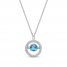 Unstoppable Love Swiss Blue Topaz Necklace 1/10 ct tw Diamonds Sterling Silver 19"