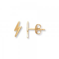 Young Teen Lightning Bolt Earrings 14K Yellow Gold