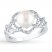 Cultured Pearl Ring 1/15 ct tw Diamonds Sterling Silver
