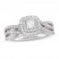 Neil Lane Diamond Engagement Ring 7/8 ct tw Princess/Round 14K White Gold