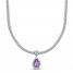 Amethyst & White Topaz Necklace Sterling Silver