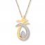 Pineapple Necklace 1/15 ct tw Diamonds 10K Yellow Gold