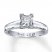 Leo Diamond Artisan Ring 1 Carat Princess-cut 14K White Gold
