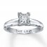 Leo Diamond Artisan Ring 1 Carat Princess-cut 14K White Gold