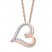 Diamond Heart Necklace 1/10 ct tw Round-cut 10K Rose Gold