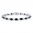 Natural Sapphire Bracelet Diamond Accents Sterling Silver