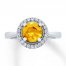 Citrine Ring Lab-Created White Sapphires Sterling Silver