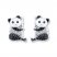 Panda Earrings 1/6 ct tw Diamonds Sterling Silver
