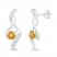 Citrine & Diamond Earrings 1/20 ct tw 10K White Gold