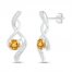 Citrine & Diamond Earrings 1/20 ct tw 10K White Gold