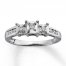 Previously Owned Diamond Ring 1/4 ct tw Princess-Cut 14K White Gold