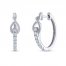 THE LEO Diamond Hoop Earrings 1/5 ct tw Round-cut 14K White Gold