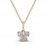 Children's Butterfly Cubic Zirconia Necklace 14K Yellow Gold 15"