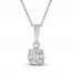 Diamond Necklace 1/8 ct tw Round-cut 10K White Gold