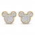 Children's Mickey Mouse Glitter Stud Earrings 14K Yellow Gold