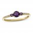 Amethyst & 1/20 ct tw Diamond 3-Stone Ring 10K Yellow Gold