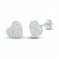 Diamond Heart Earrings 1/4 ct tw Round-cut 10K White Gold