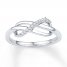 Midi Ring Diamond Accents Sterling Silver