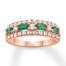 Lab-Created Emerald Ring Lab-Created Sapphires 10K Rose Gold