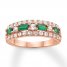 Lab-Created Emerald Ring Lab-Created Sapphires 10K Rose Gold