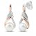 Freshwater Cultured Pearl & White Lab-Created Sapphire Earrings 10K Rose Gold/Sterling Silver