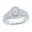 Multi-Stone Diamond Engagement Ring 1/2 ct tw Round-cut 10K White Gold